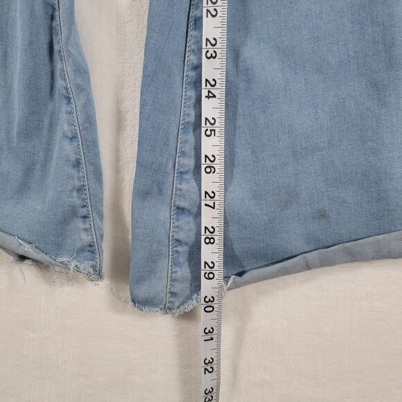 FREE PEOPLE Women's W 27 Stretch Raw Hem Flare Mid-Rise Jeans Blue Denim - Picture 12 of 13